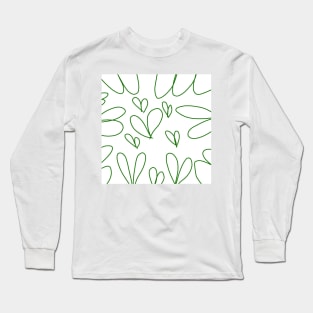 green line white background design Long Sleeve T-Shirt